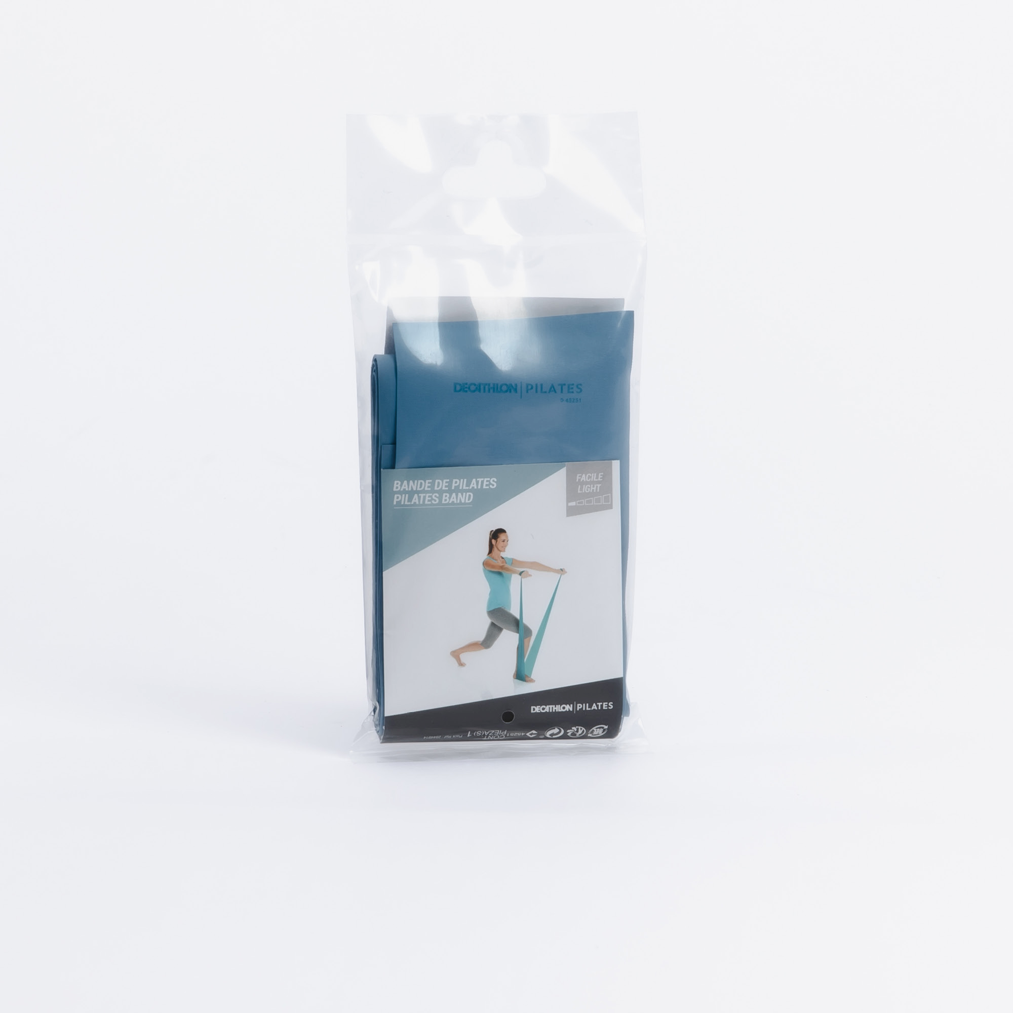 Élastique textile de fitness, 10 kg, résistance modérée, bleu