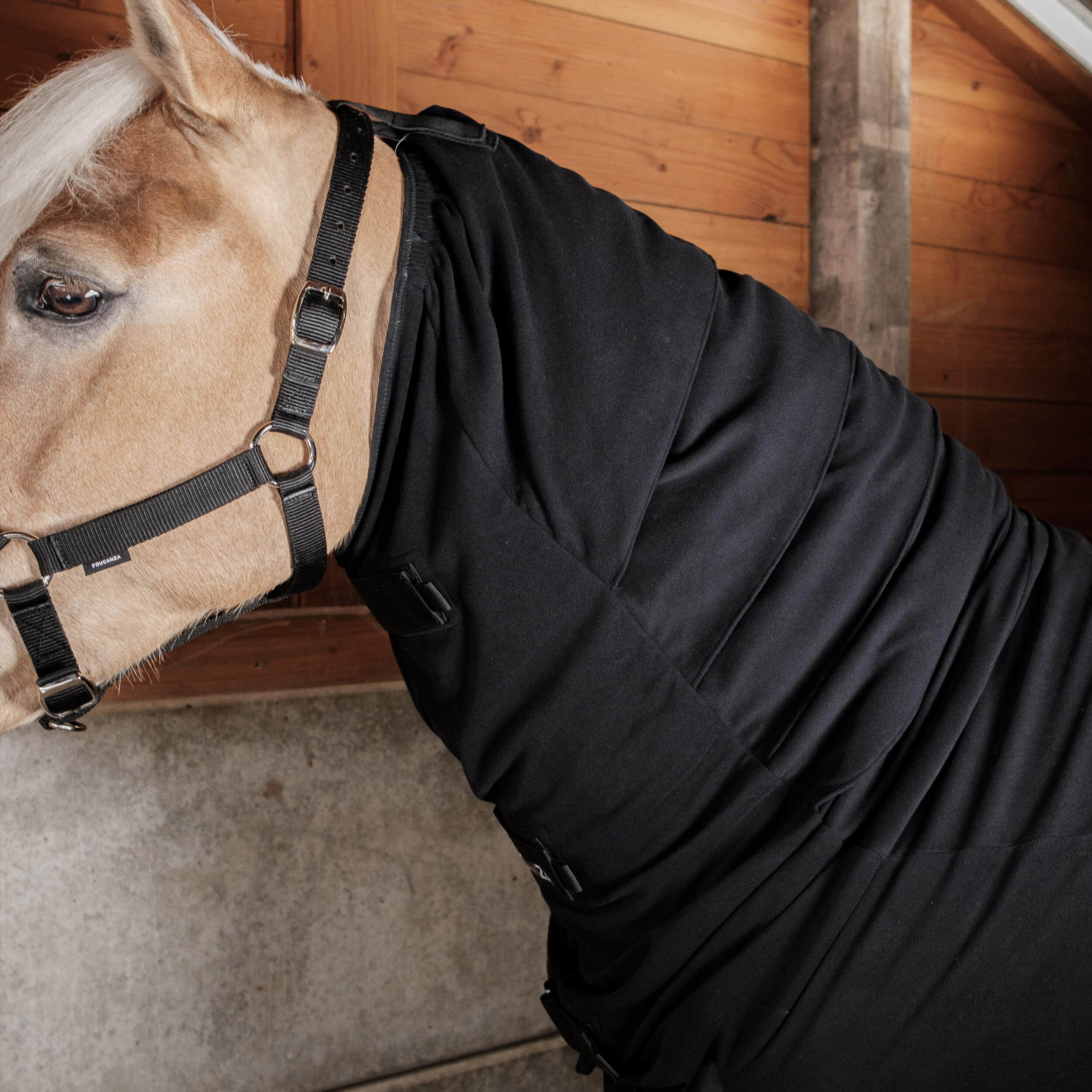 Horse Riding Neck Fleece Cover for Horse & Pony Polar - Black 2/6