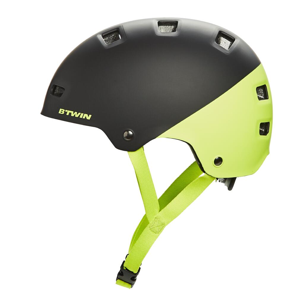 Casco para niños ciclismo 520 btwin - negro amarillo