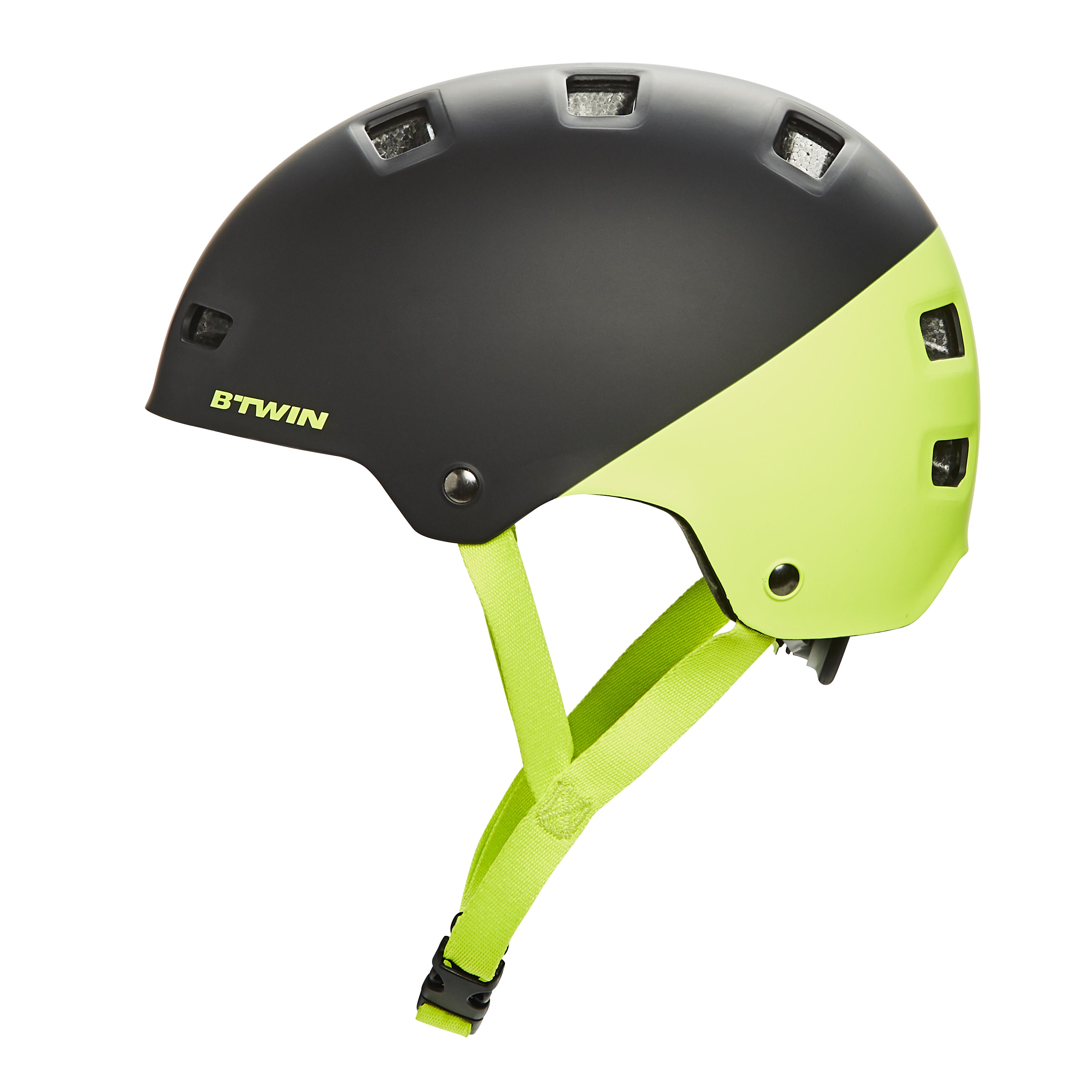 Kids' Bike Helmet - 520 Black/Yellow - BTWIN
