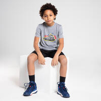 T-SHIRT / MAILLOT DE BASKETBALL ENFANT - TS500 FAST GRIS