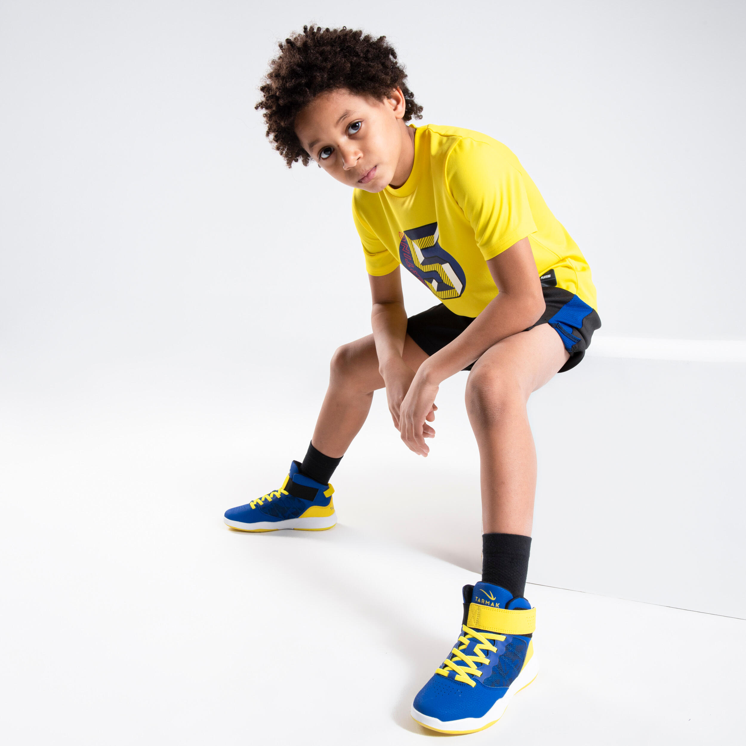 Kids Basketball Shoes SE100 - Blue and Yellow