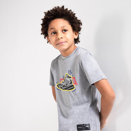 T-SHIRT / MAILLOT DE BASKETBALL ENFANT - TS500 FAST GRIS