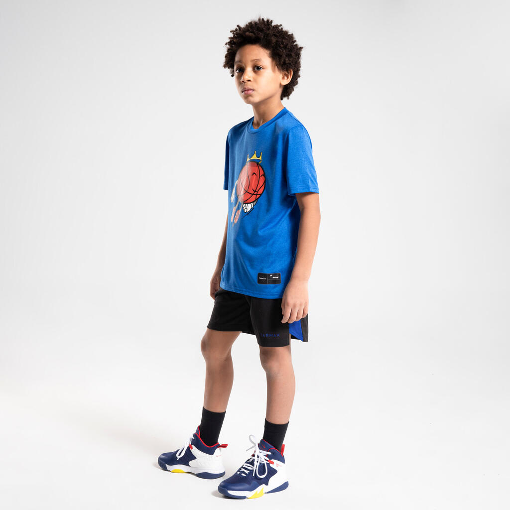 Kinder Basketballshirt TS500 Fast grau