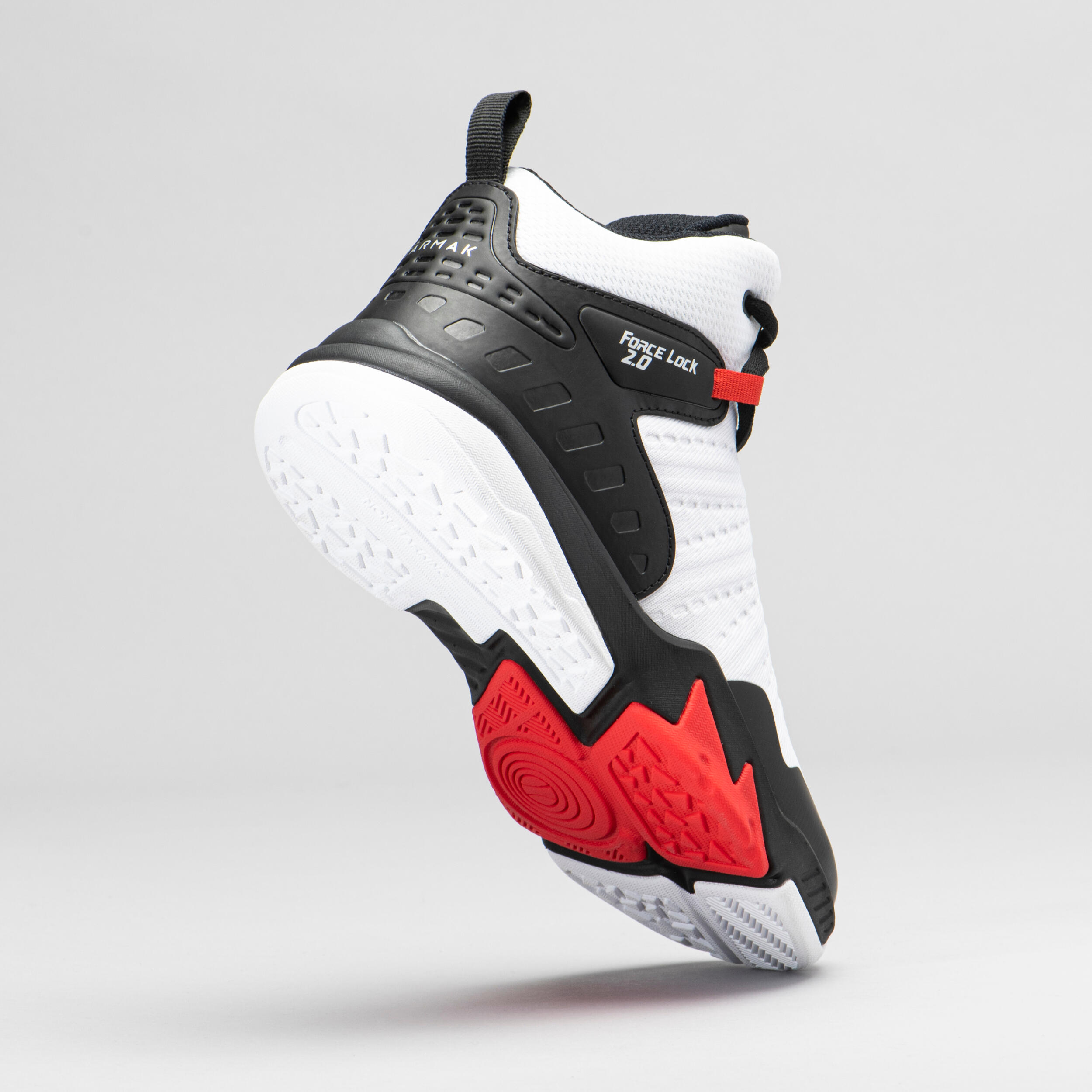 Kids' Intermediate Basketball Shoes SS500H - Black/White 3/8