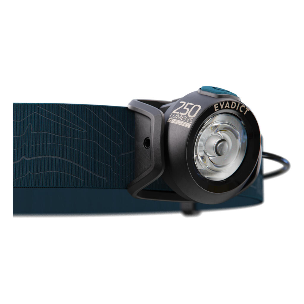 Lampe frontale trail running - ontrail 250 lumens evadict