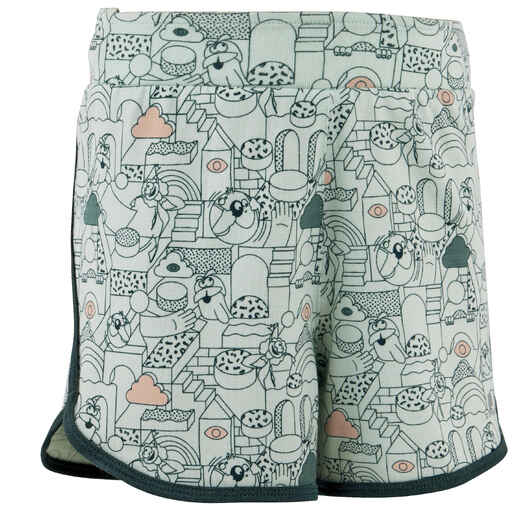 
      Shorts anpassbar atmungsaktiv Kinderturnen türkis mit Print
  