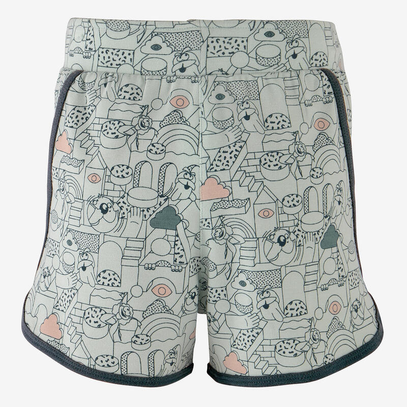 Shorts anpassbar atmungsaktiv Kinderturnen türkis mit Print