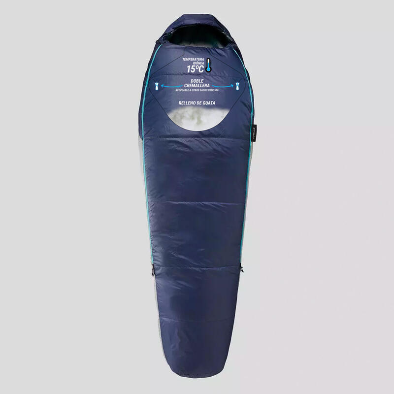 Saco de dormir guata 15 ºC confort forma momia Forclaz Trek500