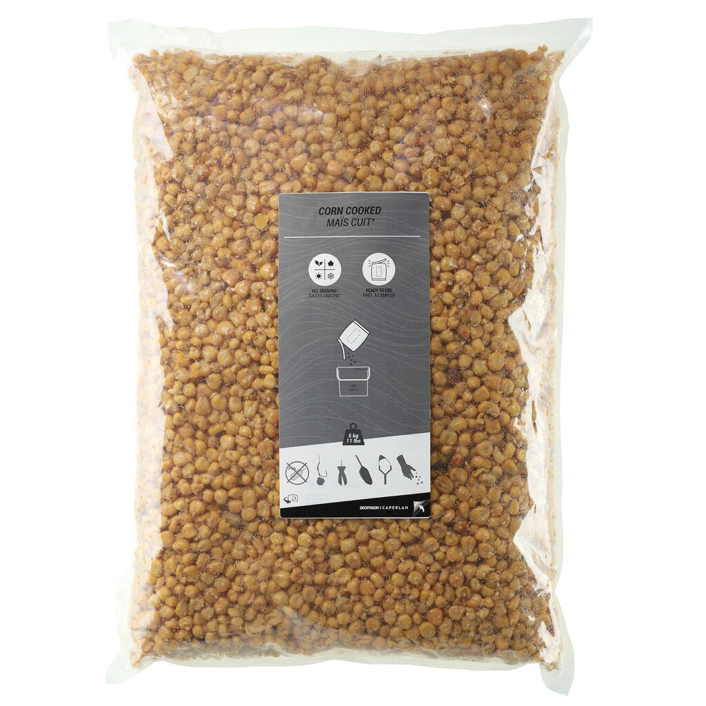 Carp-fishing seeds 5 kg bag of maize (cooked grains)