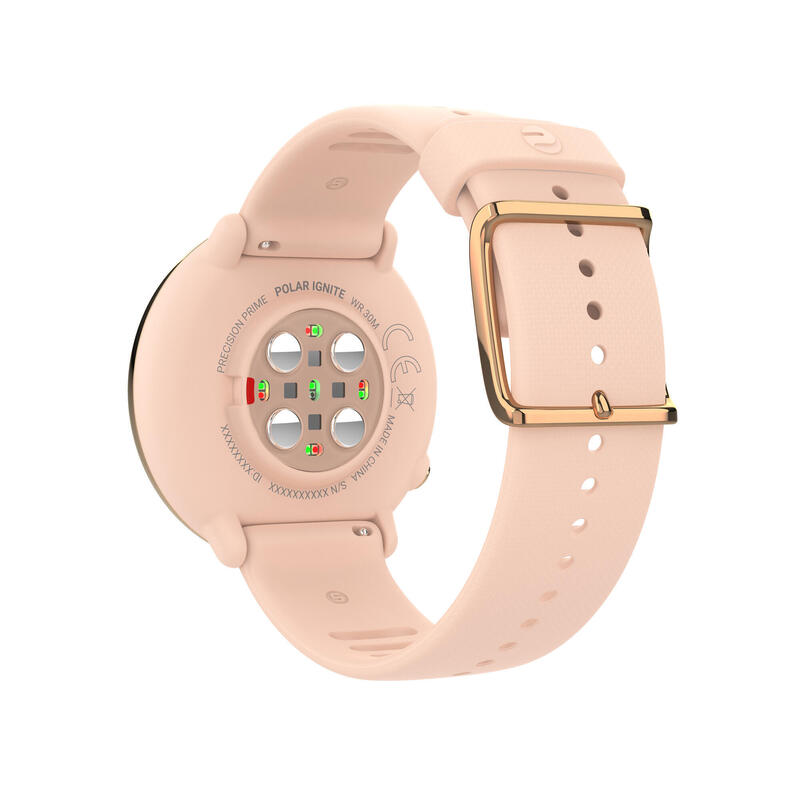 Smartwatch met gps en hartslagmeting aan de pols Ignite roze/goud