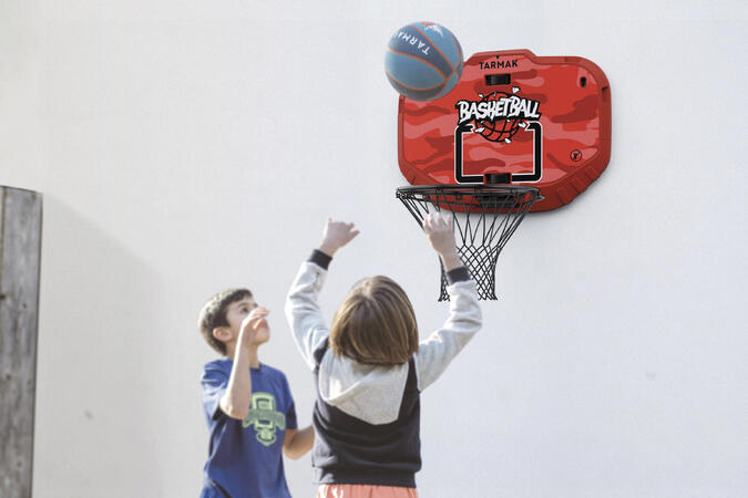 Aro básquetbol de pared color rojo