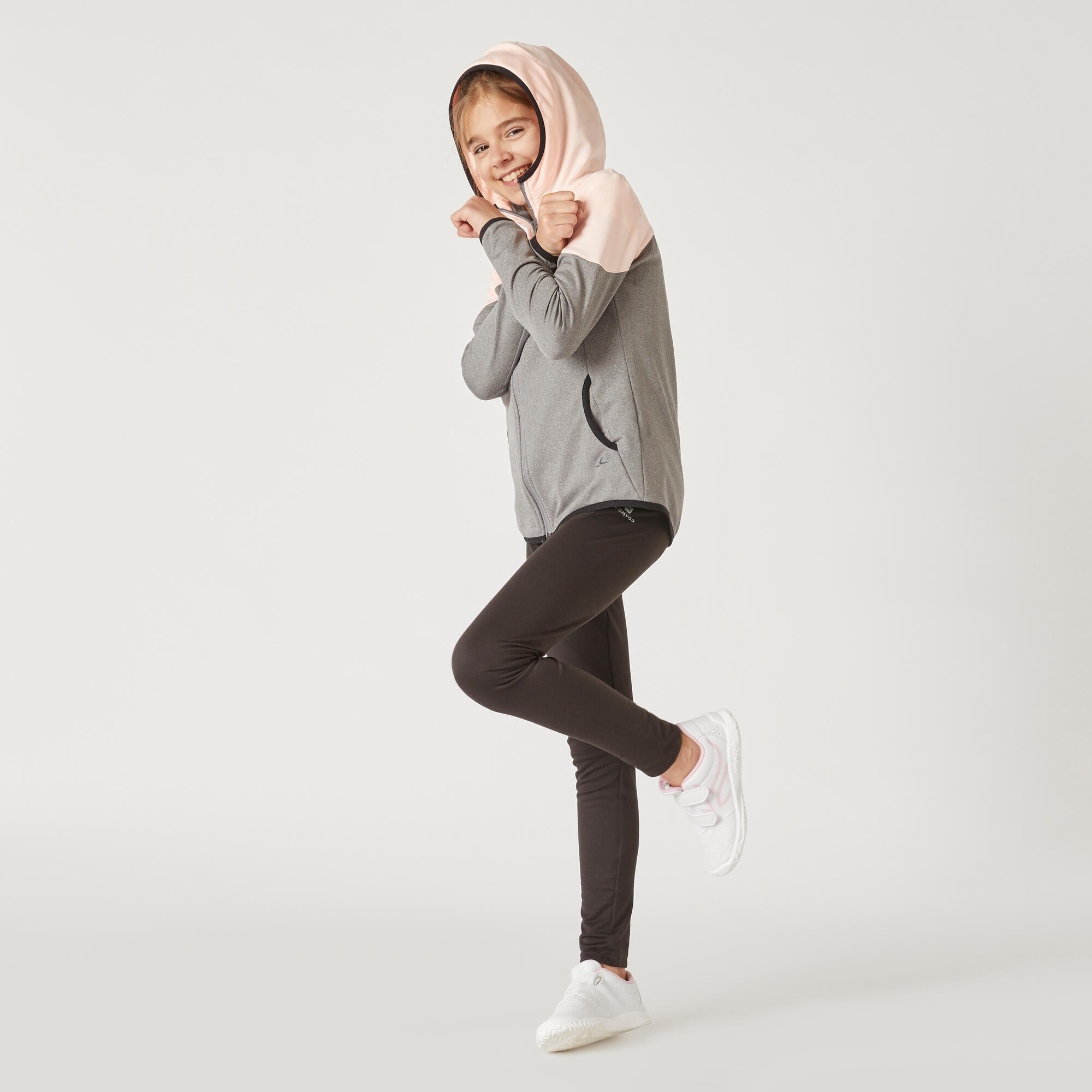 Leggings bambina ginnastica S500 poliestere felpato nero DOMYOS | DECATHLON