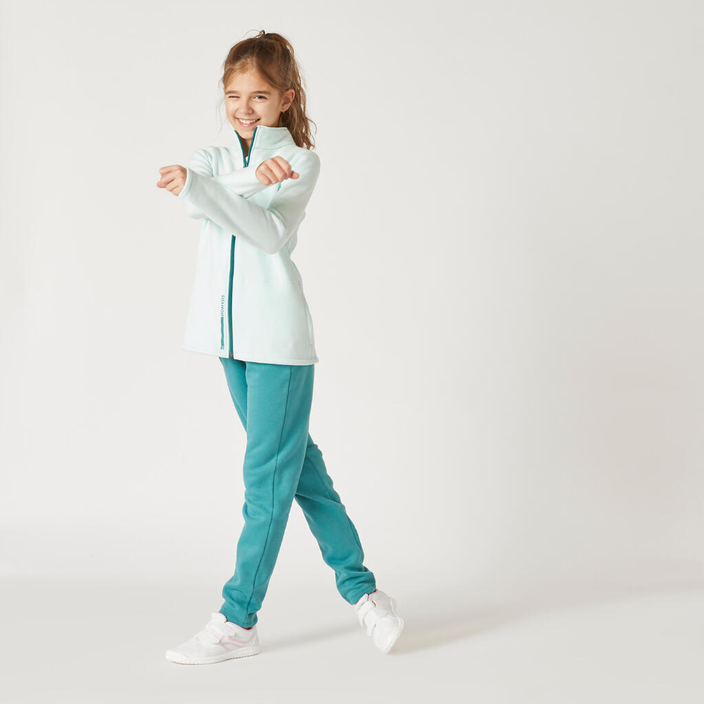 Bērnu standarta silts vingrošanas treniņtērps ar rāvējslēdzēju, rozā, zils