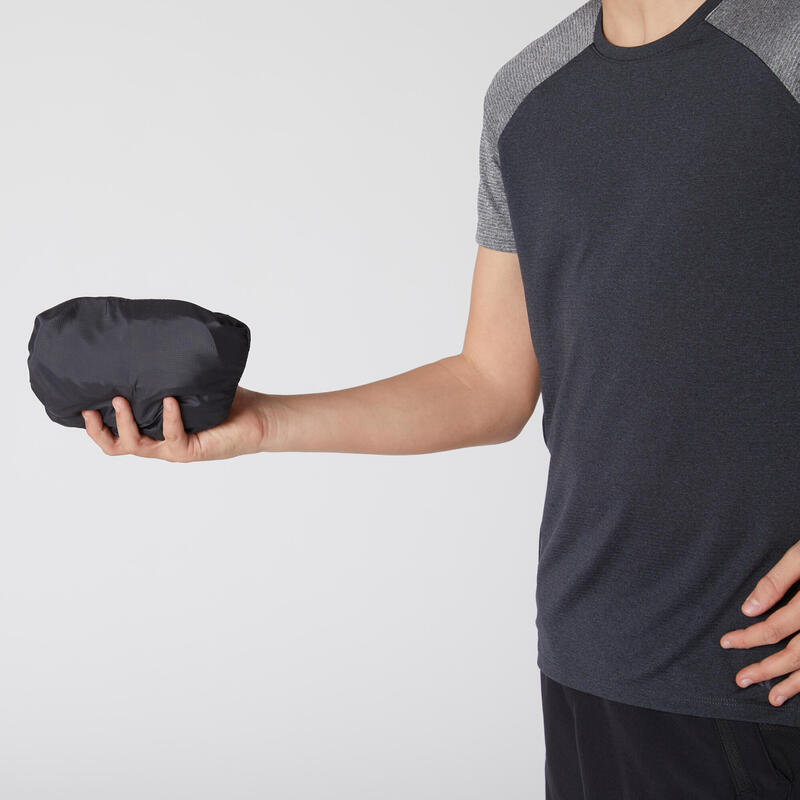 Sweatjacke Kapuze ultraleicht atmungsaktiv W500 Gym Kinder schwarz mit Print