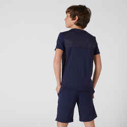T-shirt skolidrott fritid andas Junior marinblå med tryck