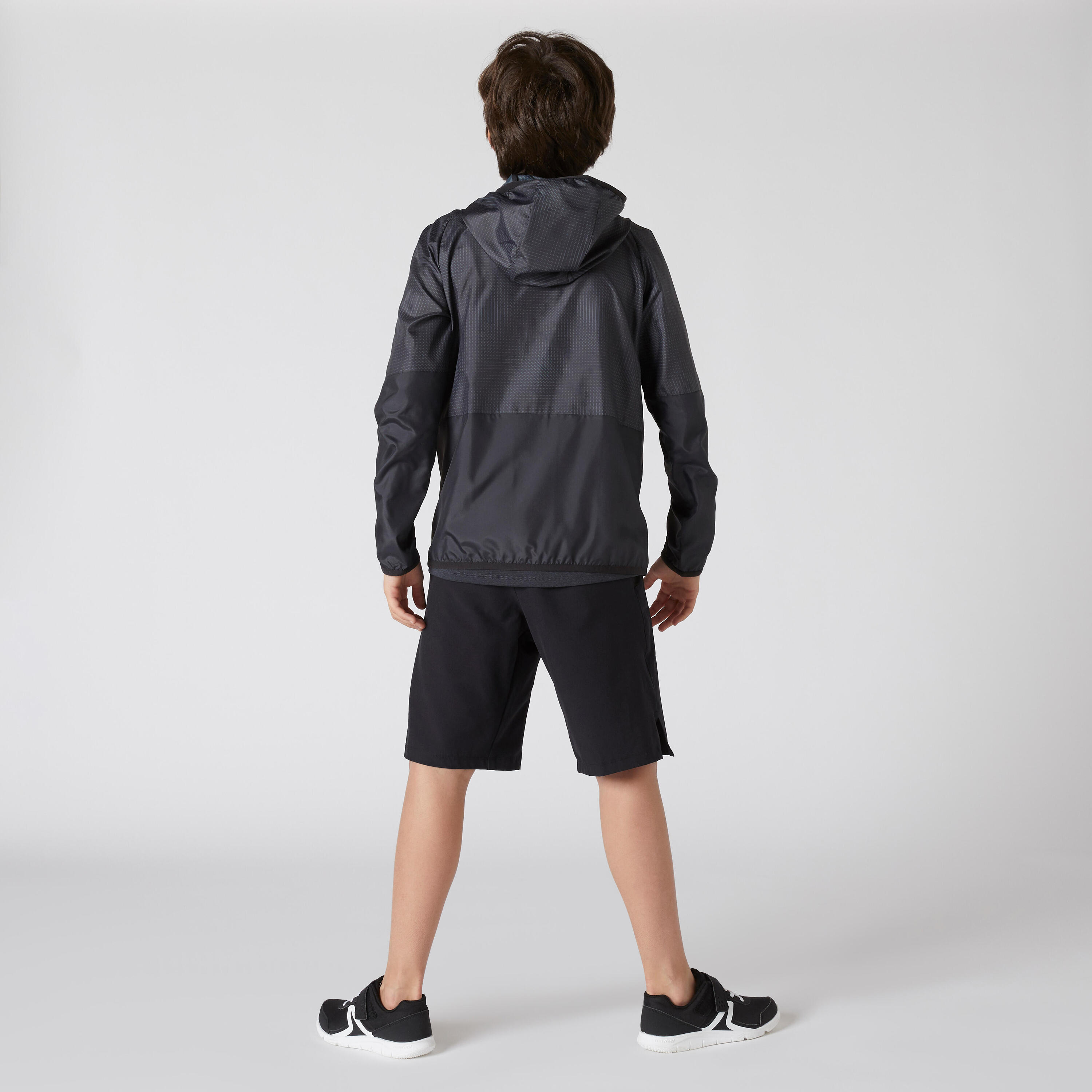 Kids' Ultra-Lightweight Compact Breathable Jacket - Black Print 5/7