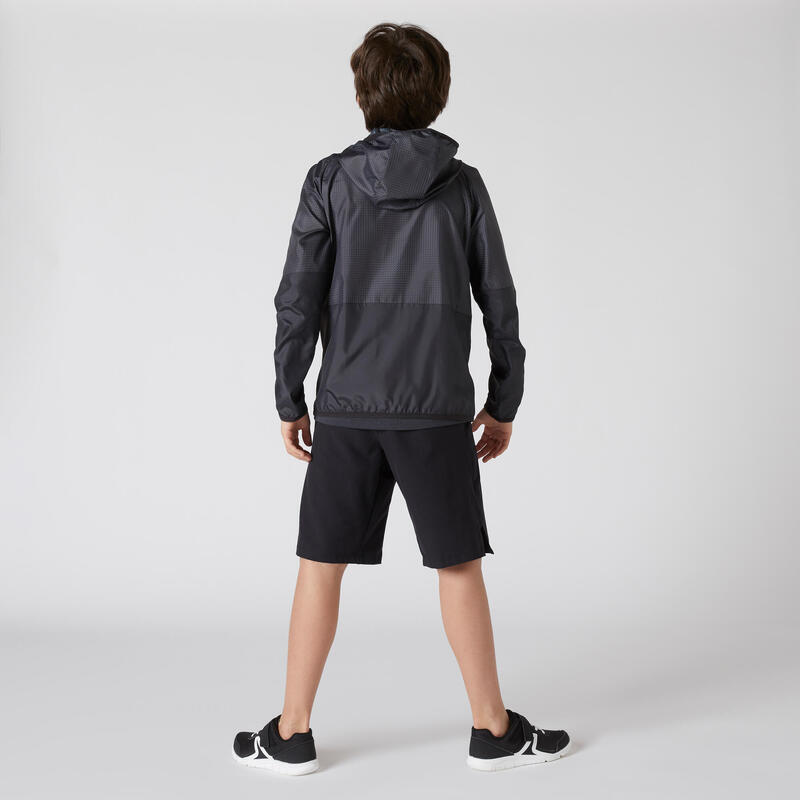 Veste ultra light compacte respirante noire imprimée ENFANT