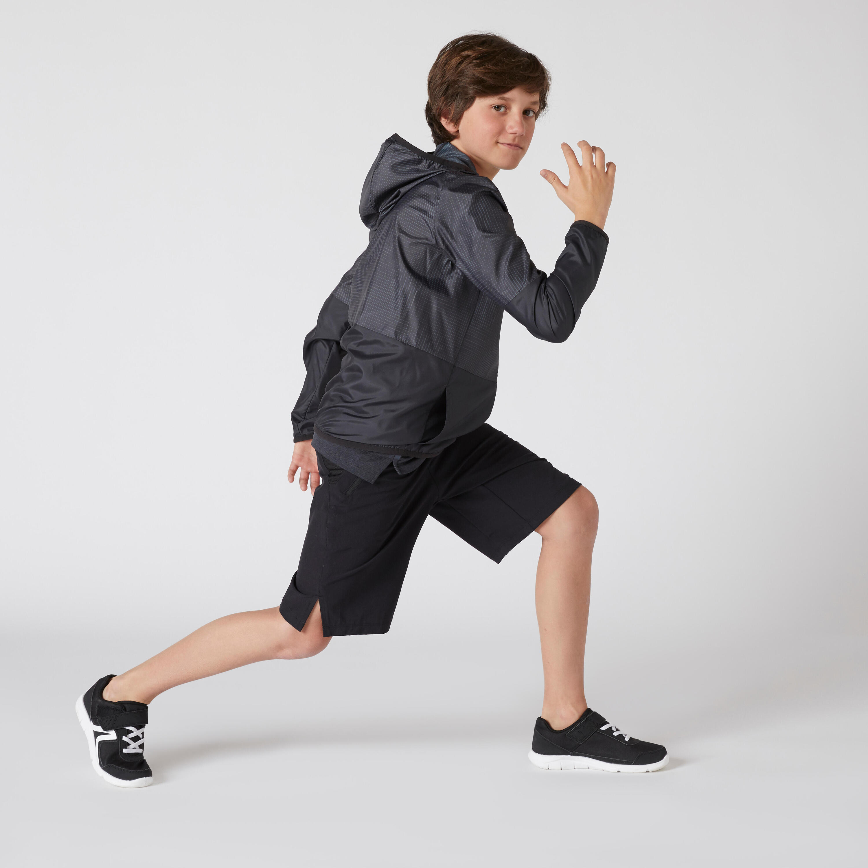 Kids' Ultra-Lightweight Compact Breathable Jacket - Black Print 4/7