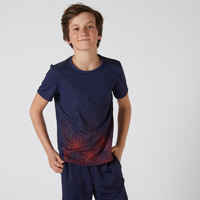T-Shirt atmungsaktiv S500 Gym Kinder marineblau mit Print