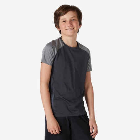 Majica kratkih rukava za vježbanje S580 za dječake prozračna crna