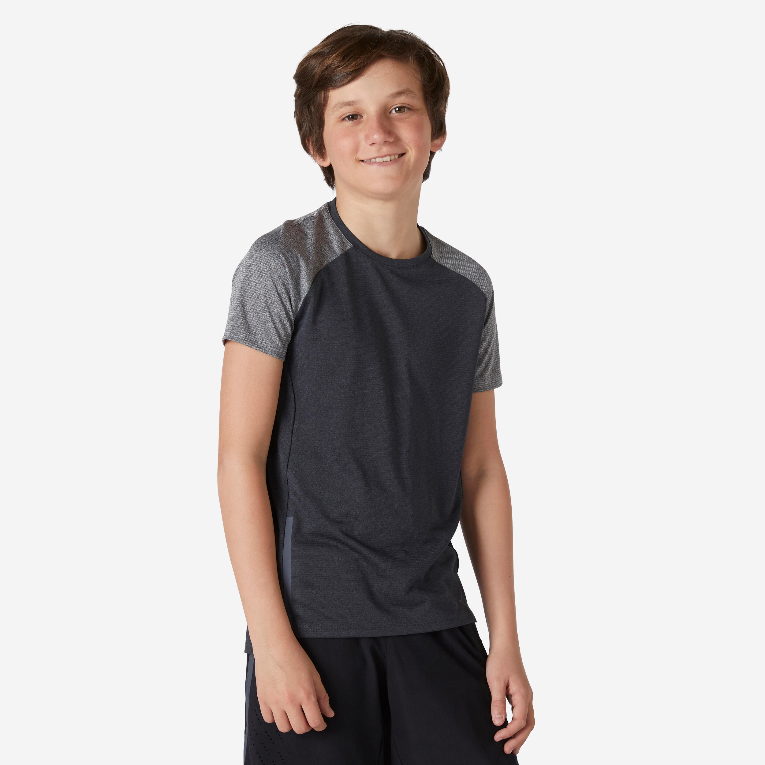 DOMYOS Kids' Technical Breathable T-Shirt S580 - Black