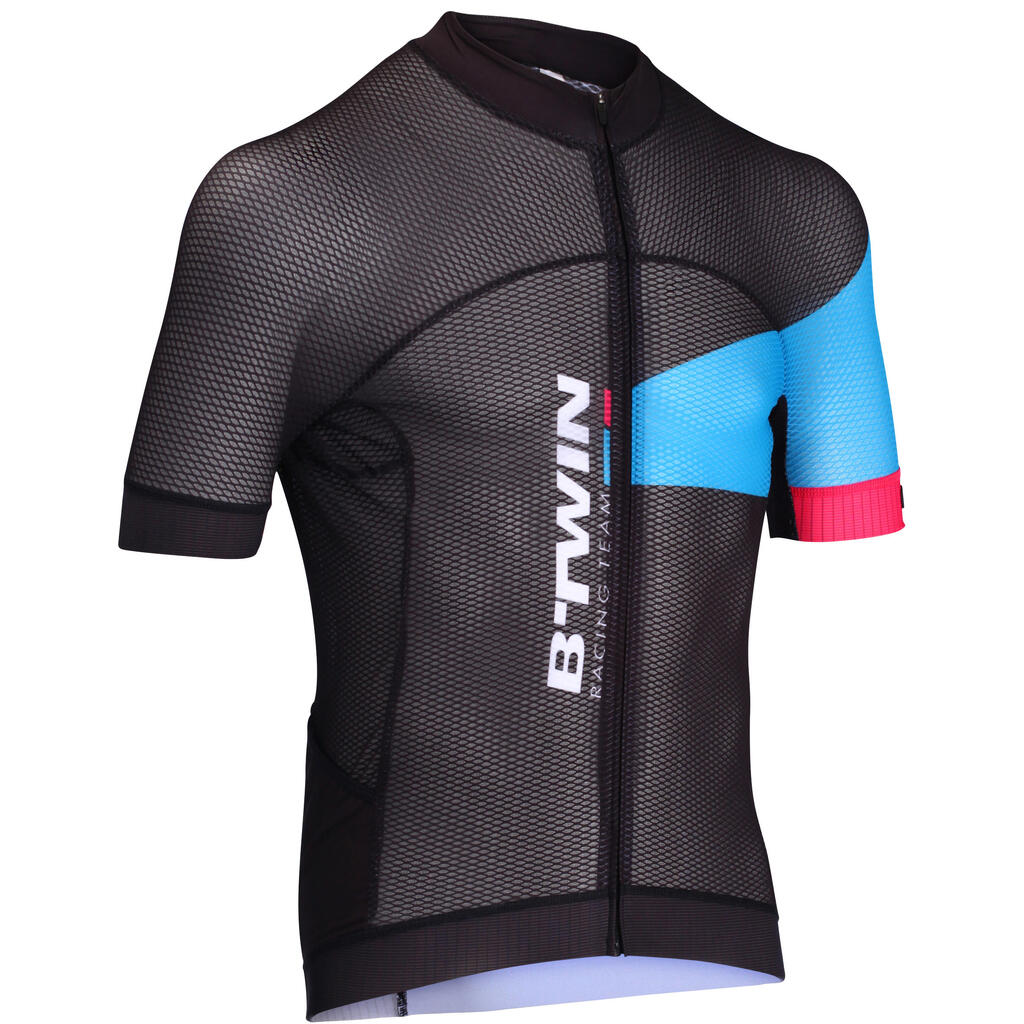 Fahrradtrikot kurzarm Rennrad RR 900 Team Mesh Herren schwarz 