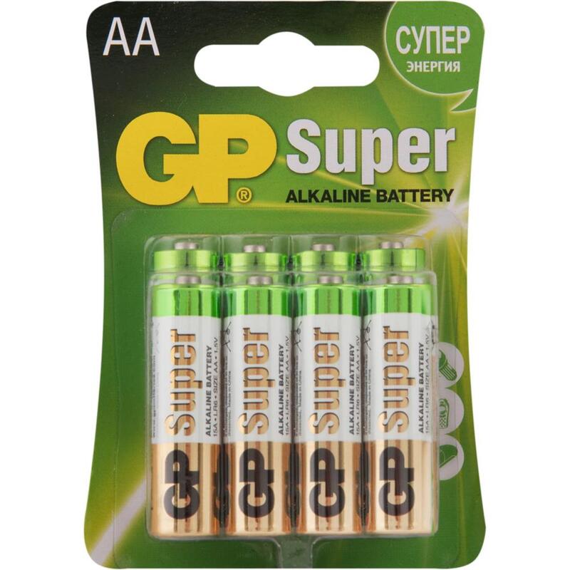

БАТАРЕЙКИ GP SUPER ALKALINE 15A-CR8, 8 ШТУК, АА GP, X8655638
