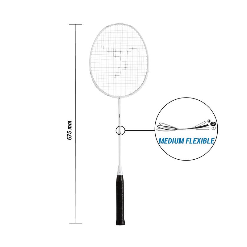 Rachetă Badminton BR 500 Alb Adulți