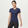 Women Polyester Basic  Gym T-Shirt - Navy Blue