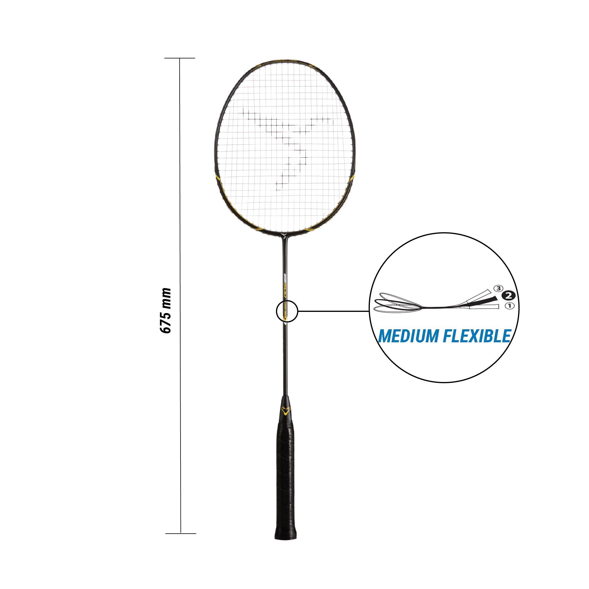 Badminton Racket - BR 500 Black/Yellow - KUIKMA