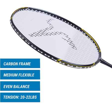 Raqueta Bádminton Perfly BR 500 Adulto Negro/Amarillo