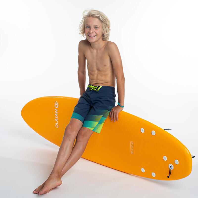 Boardshort voor surfen tweens 900 groen