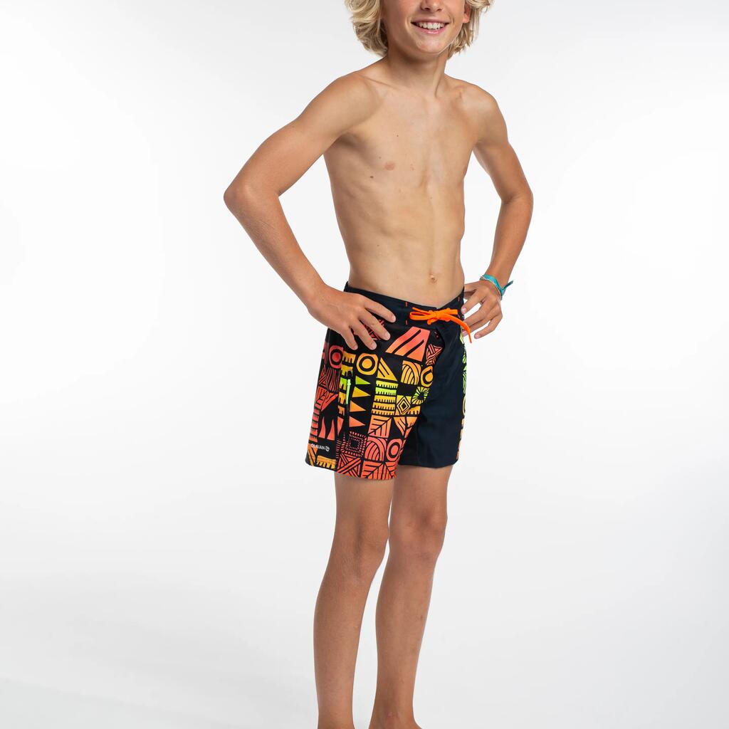 Swim shorts 500 - black/orange