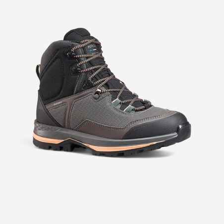 WOMEN'S WATERPROOF HIGH TREKKING BOOTS - MT100 - TEX