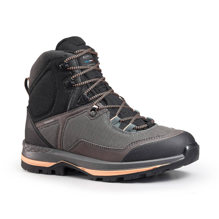 WOMEN'S WATERPROOF HIGH TREKKING BOOTS - MT100 - TEX