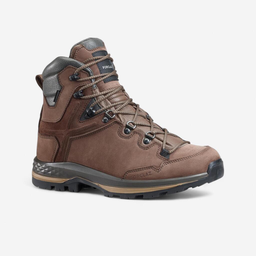 MEN'S WATERPROOF LEATHER HIGH TREKKING BOOTS - MT500