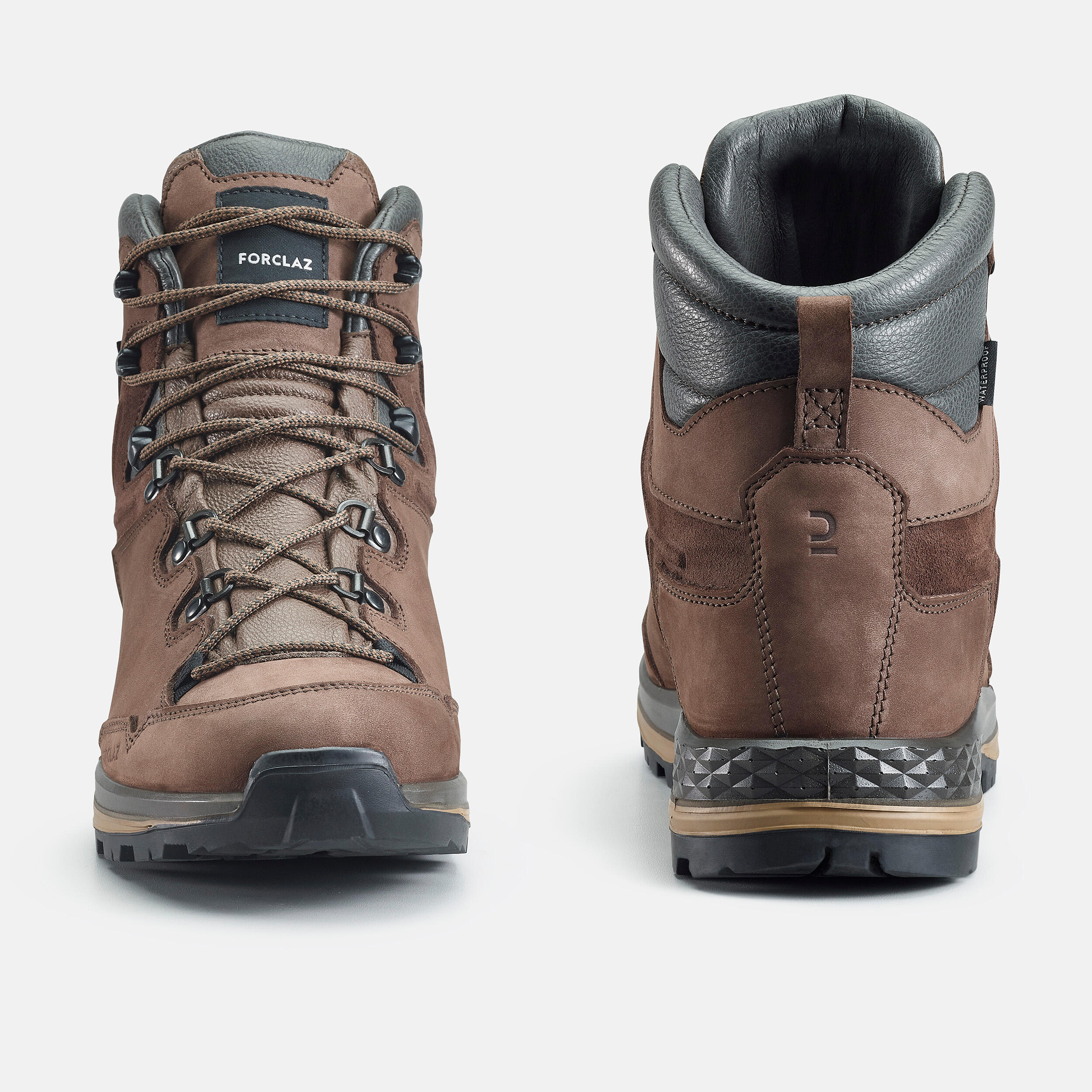 Trekkingschuhe Herren Leder hoch wasserdicht Wandern - MT500  4/6