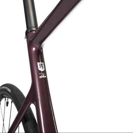 Moteriškas plento dviratis „EDR Carbon Disc 105“, bordo spalvos