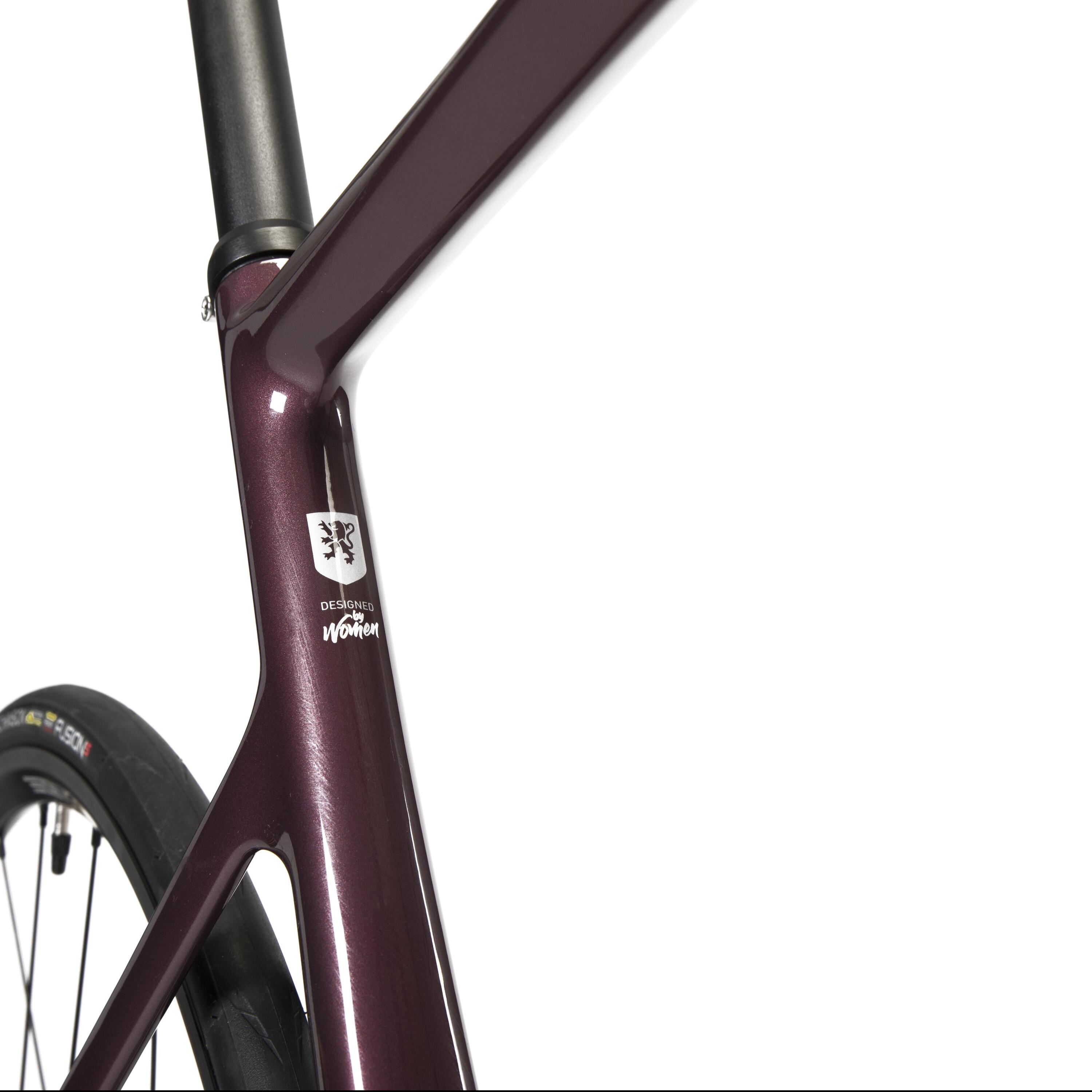 Women's Road Bike EDR Carbon Disc 105 - Burgundy 8/8