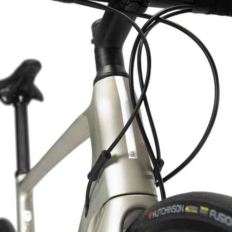 Moteriškas plento dviratis „EDR Carbon Disc 105“, smėlio spalvos