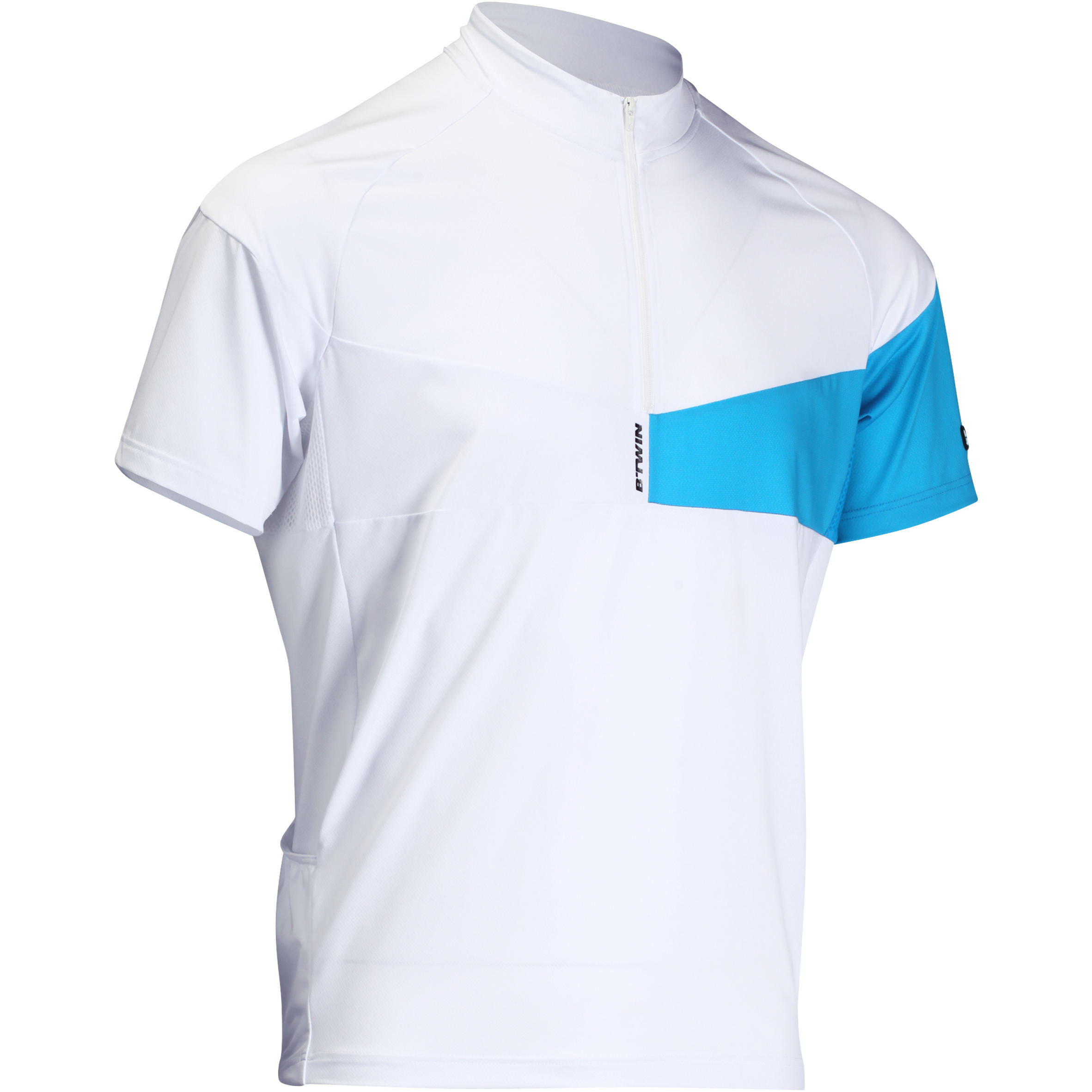 BTWIN 500 Short Sleeve Cycling Jersey - White/Blue