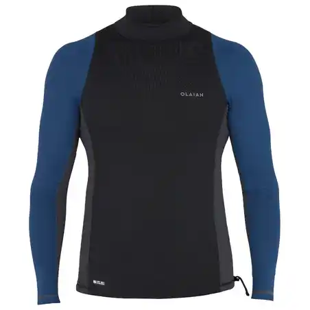 Men's surfing long-sleeved UV-protection top T-shirt 500 - petrol blue