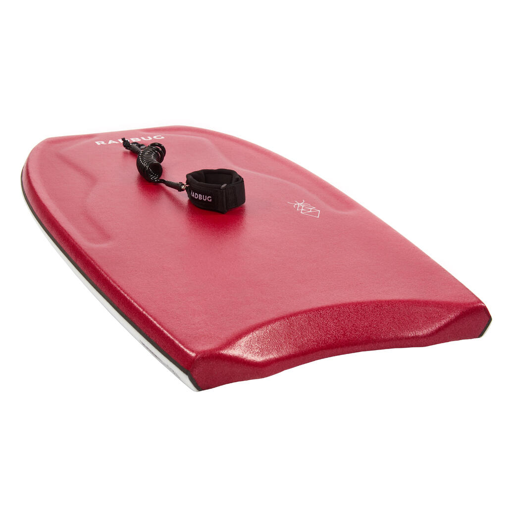 Bodyboard mit Leash - 500 rosa/weiss 