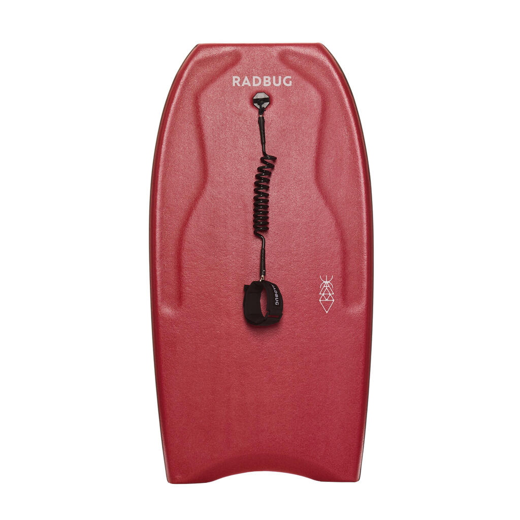 Bodyboard mit Leash - 500 rosa/weiss 