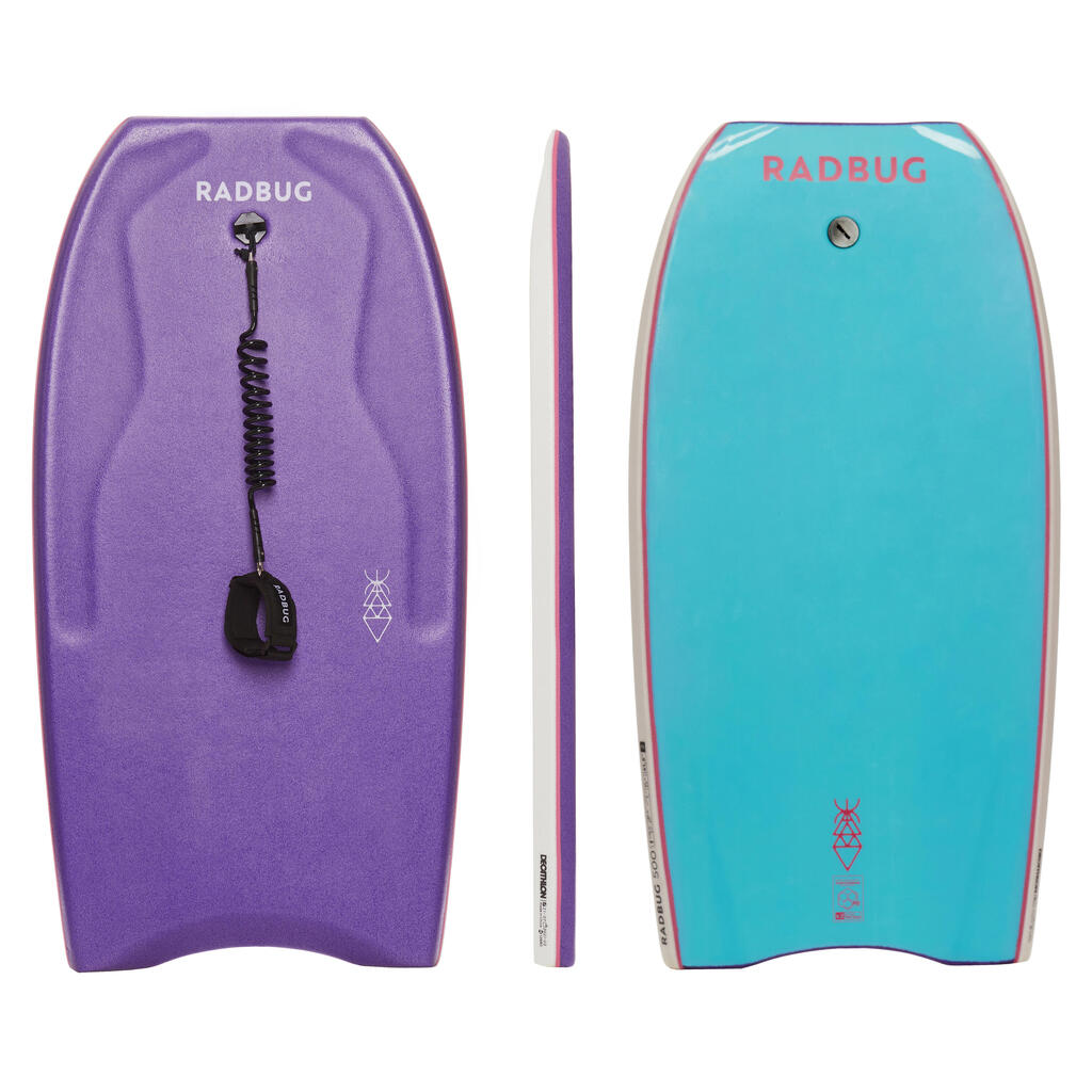 Bodyboard 500 pink white with leash