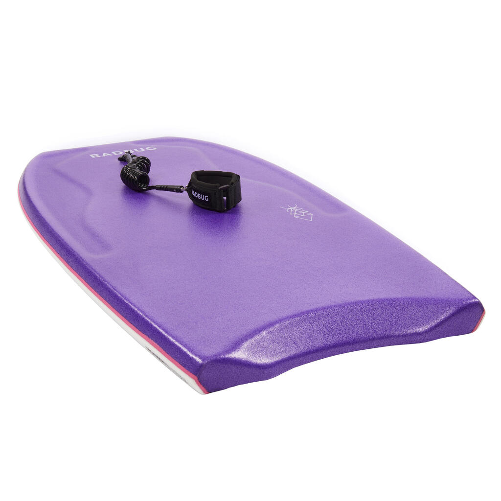 Bodyboard mit Leash - 500 rosa/weiss 