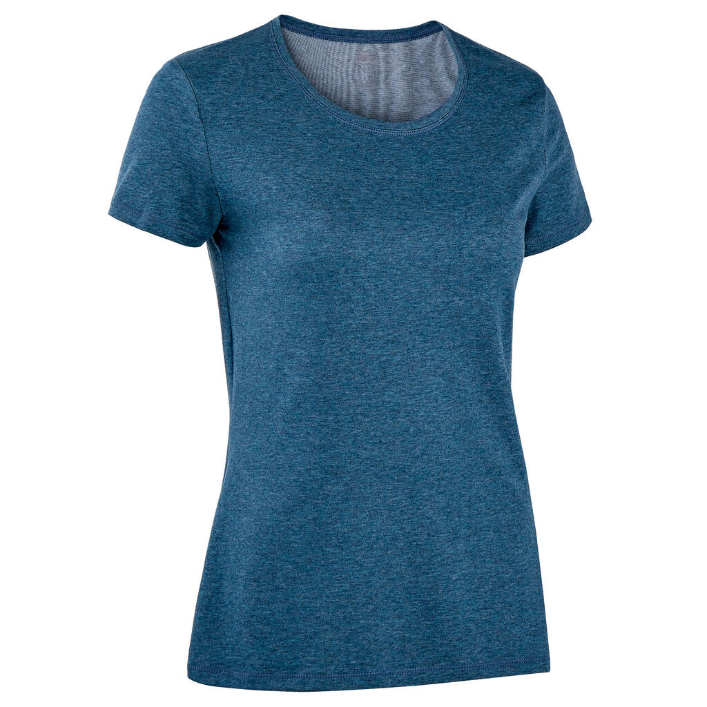 Women's Regular-Fit Fitness T-Shirt 500 - Petrol Blue