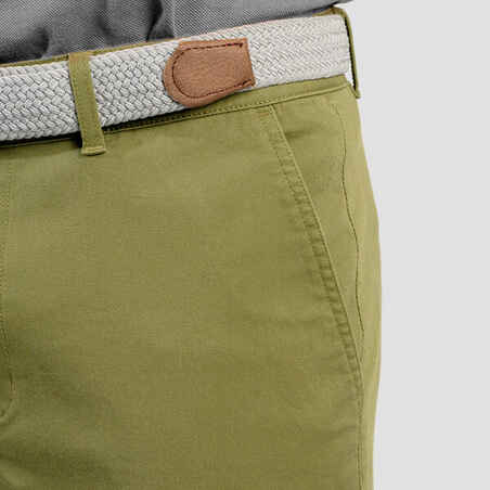 Men's golf cotton chino shorts - MW500 khaki