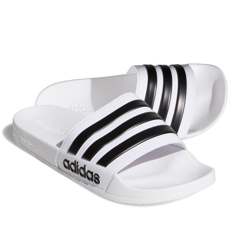 uitroepen Moment Duwen ADIDAS Badslippers voor zwembad Adilette Shower wit | Decathlon